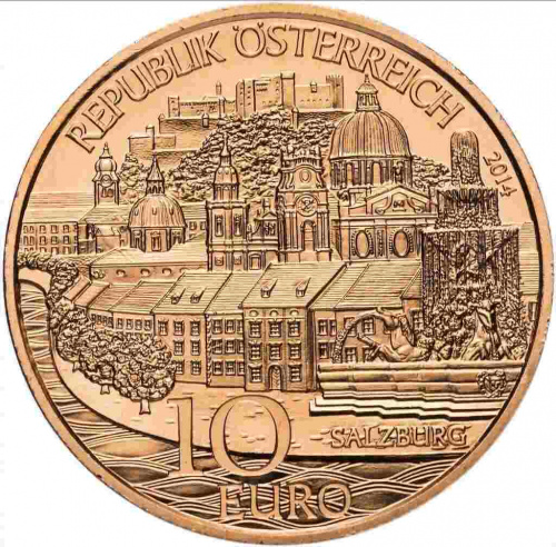 Монета 10 евро Зальцбург. Федеральные земли Австрии. Австрия 2014 UNC фото 2 Монета 10 евро Зальцбург. Федеральные земли Австрии. Австрия 2014 UNC фото 2