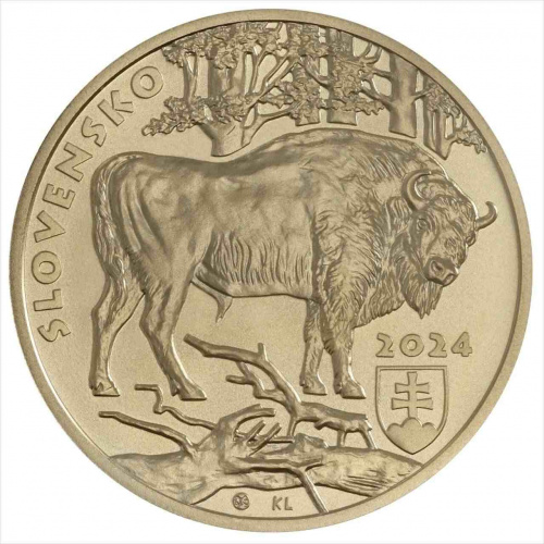 Памятная монета 5 евро Европейский Зубр. Флора и Фауна. Словакия 2024 UNC фото 2 Памятная монета 5 евро Европейский Зубр. Флора и Фауна. Словакия 2024 UNC фото 2