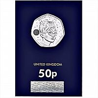 Памятная монета 50 пенсов в блистере Гарри Поттер. Великобритания 2022 UNC