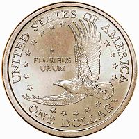 Монета 1 доллар Парящий орел. Сакагавея. Коренные американцы. США Р 2008 UNC