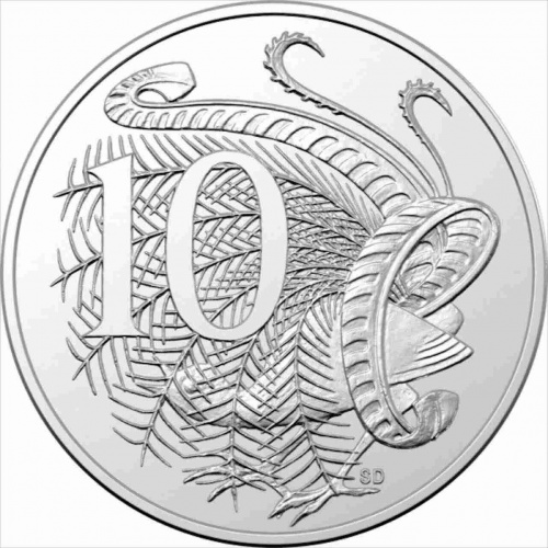 Коллекционная монета 10 центов. Карл III. Австралия 2024 UNC