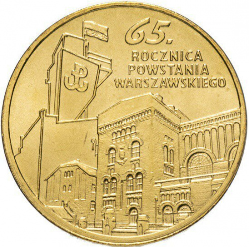 Памятная монета 2 злотых 65 лет Варшавскому восстанию. Польша, 2009 г. в. UNC