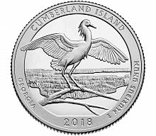 Монета 25 центов Камберленд Айленд. Национальные парки. США D 2018 UNC