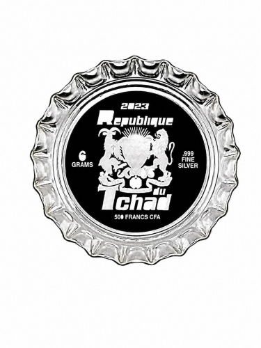 Монета серебряная 500 франков КФА MTN DEW Крышка Чад 2023 PF фото 3 Монета серебряная 500 франков КФА MTN DEW Крышка Чад 2023 PF фото 3