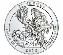 Монета 25 центов Лес Эль-Юнке. Национальные парки. США D 2012 UNC