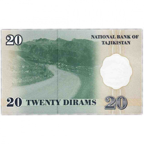 Банкнота 20 дирам. Таджикистан 1999 aUNC фото 2 Банкнота 20 дирам. Таджикистан 1999 aUNC фото 2