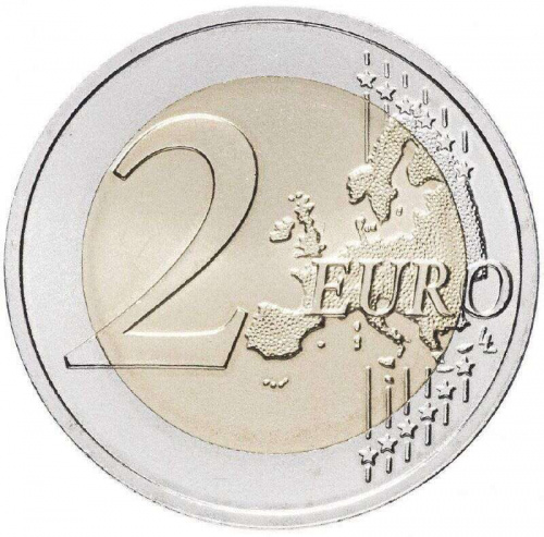 Монета 2 евро Черный аист. Латвия 2015 UNC фото 2