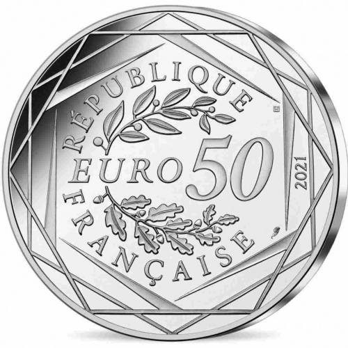 Памятная монета в буклете 50 евро Замок Хогвартс. 40 лет Гарри Поттеру. №1/4. Франция 2021 BU фото 2