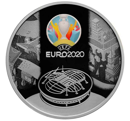 Серебряная монета 3 рубля 925 пробы (31,1 г чистого серебра), кубок UEFA EURO-2020, 2021 г. в. Proof (Полированная) фото 2 Серебряная монета 3 рубля 925 пробы (31,1 г чистого серебра), кубок UEFA EURO-2020, 2021 г. в. Proof (Полированная) фото 2