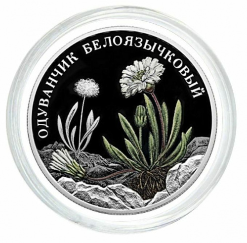Серебряная монета 2 рубля в капсуле Одуванчик белоязычковый. Красная Книга. СПМД, 2022 г. в. Proof Серебряная монета 2 рубля в капсуле Одуванчик белоязычковый. Красная Книга. СПМД, 2022 г. в. Proof