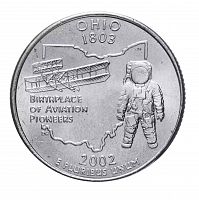 Монета 25 центов Огайо Штаты и территории. Р США 2002 UNC
