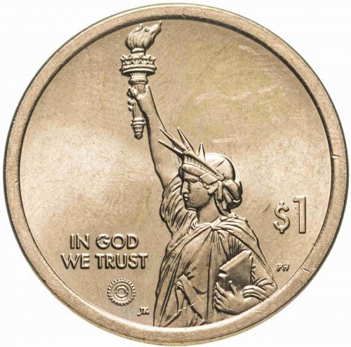 Монета 1 доллар Яхта Род - Айленд. Американские инновации. P США 2022 XF фото 2
