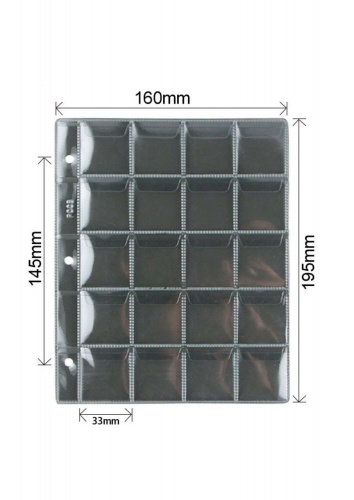 Листы с кармашками для монет на 20 ячеек MINGT (195*160) фото 2 Листы с кармашками для монет на 20 ячеек MINGT (195*160) фото 2