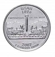 Монета 25 центов Юта. Штаты и территории. Р США 2007 UNC
