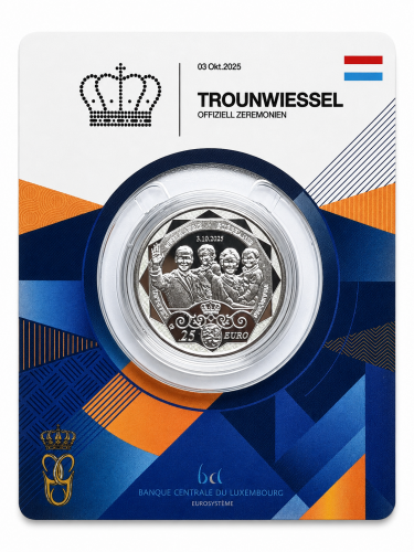 Серебряная монета 25 евро Trounwiessel Люксембург 2026 Proof Серебряная монета 25 евро Trounwiessel Люксембург 2026 Proof