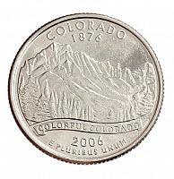 Монета 25 центов Колорадо. Штаты и территории. США Р 2006 UNC