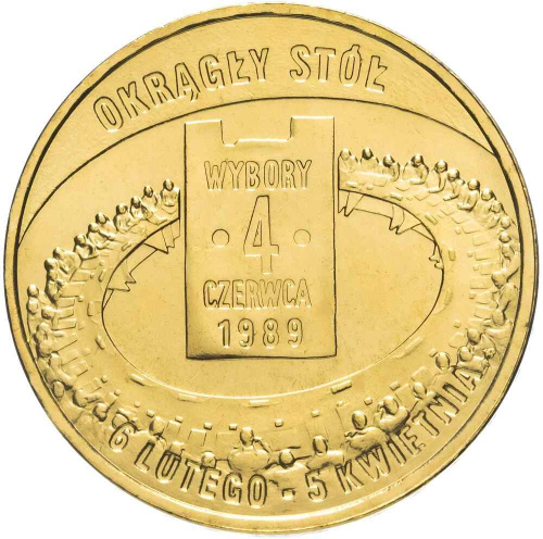 Памятная монета 2 злотых Выборы 1989 года. Польша 2009 UNC Памятная монета 2 злотых Выборы 1989 года. Польша 2009 UNC