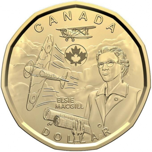 Монета 1 доллар Элси Макгилл. Канада 2023 UNC