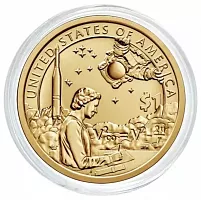 Монета 1 доллар Космическая программа в капсуле. Коренные американцы. США P 2019 UNC