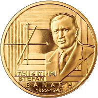 Памятная монета 2 злотых Стефан Банах. Польша 2012 UNC