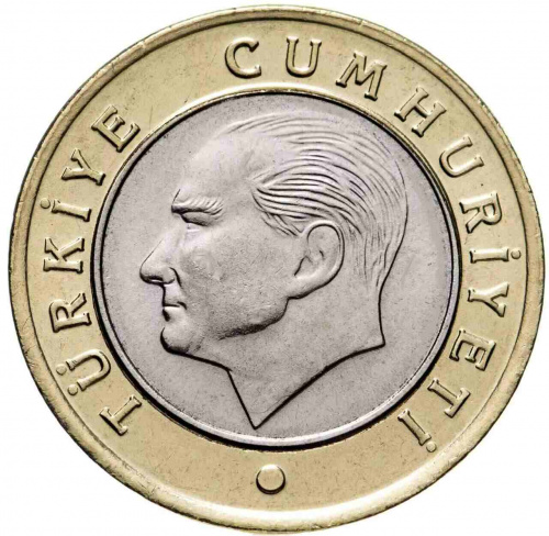 Монета 1 лира. Турция 2023 UNC фото 2