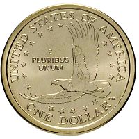 Монета 1 доллар Парящий орел. Сакагавея. Коренные американцы. США D 2000 UNC