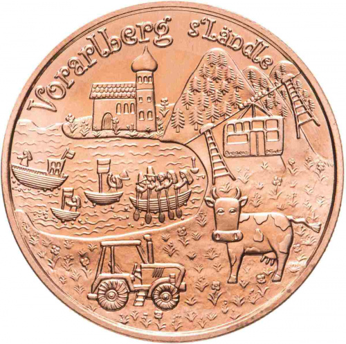 Монета 10 евро Форарльберг. Федеральные земли Австрии. Австрия 2013 UNC