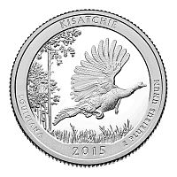 Монета 25 центов Лес Кисатчи. Национальные парки. США Р 2015 UNC