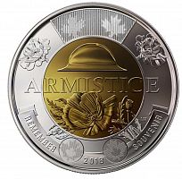 Памятная монета 2 доллара Окончание Первой Мировой войны. Канада 2018 UNC