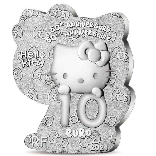 Монета 10 евро в футляре 50-е Hello Kitty. Франция 2024 PF фото 2 Монета 10 евро в футляре 50-е Hello Kitty. Франция 2024 PF фото 2