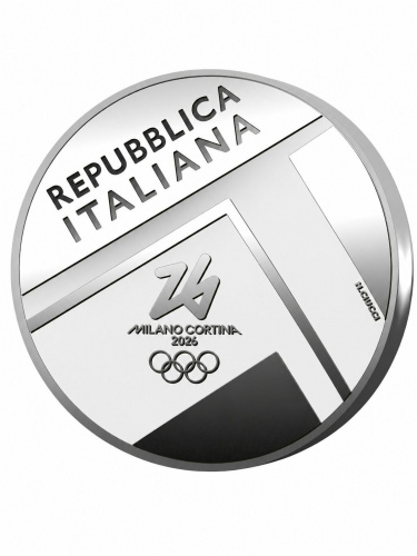 Монета серебряная 4 евро Передача флага в футляре Италия 2026 Proof фото 2