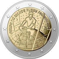 Памятная монета 2 евро Чемпионат мира по регби. Франция 2023 UNC