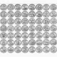 Набор из 56 монет 25 центов Национальные парки. США 2010-2021 D UNC