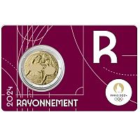 Монета 2 евро Геркулес и химера (rayonnement)в блистере. Олимпийские игры. Франция 2024 BU