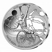 Монета 10 евро в футляре Теннис на колясках. олимпиада в Париже 2024. Франция 2021 PF