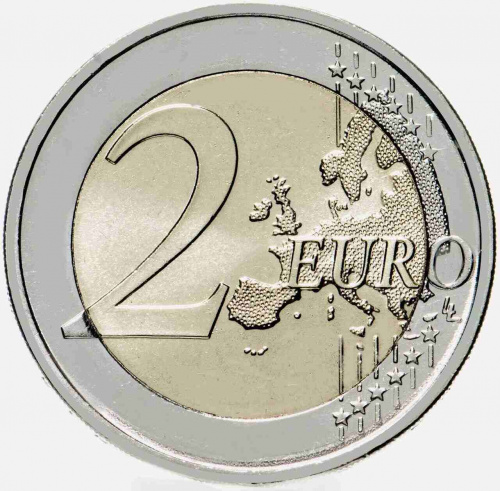 Монета 2 евро 35 лет программе Эрасмус. Латвия 2022 UNC фото 2