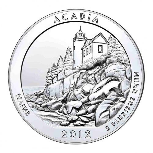 Монета 25 центов Акадия. Национальные парки. США Р 2012 UNC